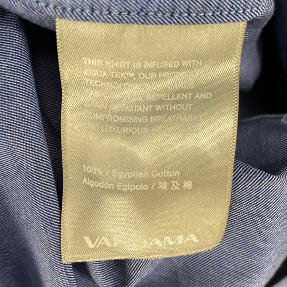 Vardama Dress Shirt Men Button Down Dover Textured Slim Fit Shirt Blue 17.5 - Picture 9 of 9